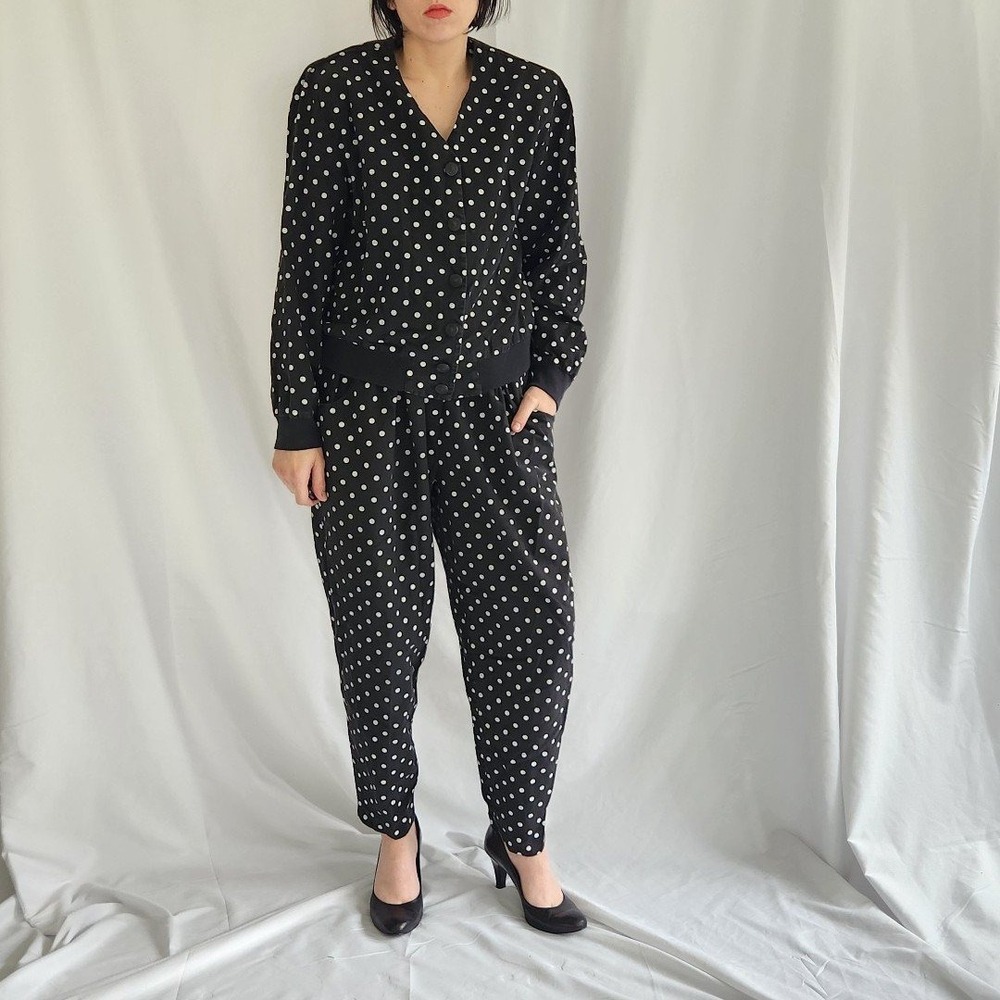 80s Black and White Polka Dot 3‎ Piece Set
